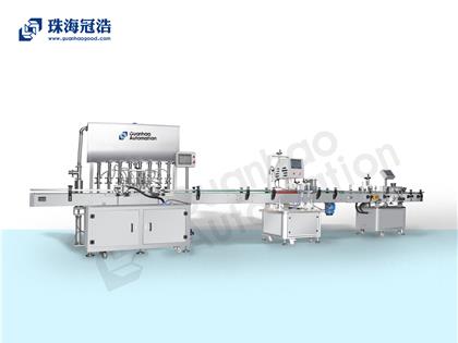 自動化膏體、液體灌裝、旋蓋、貼標生產(chǎn)線